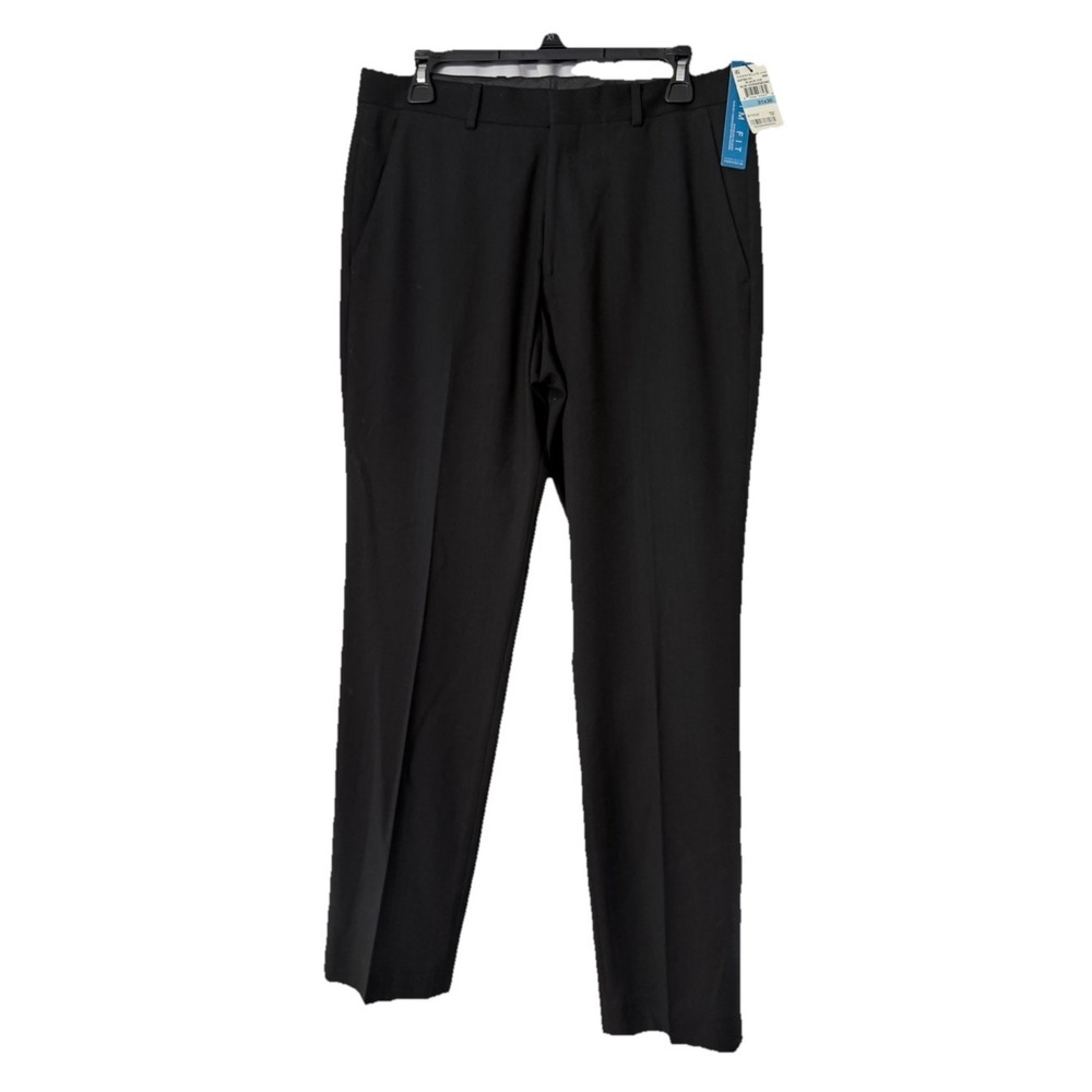 NWT Perry Ellis Mens Black Slim Fit Stretch Dress Pants Slacks Trousers 31x30
